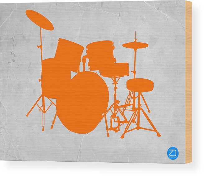Drums Wood Print featuring the photograph Orange Drum Set by Naxart Studio