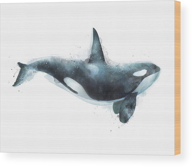 #faatoppicks Wood Print featuring the painting Orca by Amy Hamilton