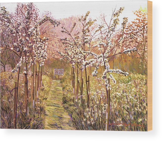 Orchards Wood Print featuring the painting Orchard Morning by David Lloyd Glover