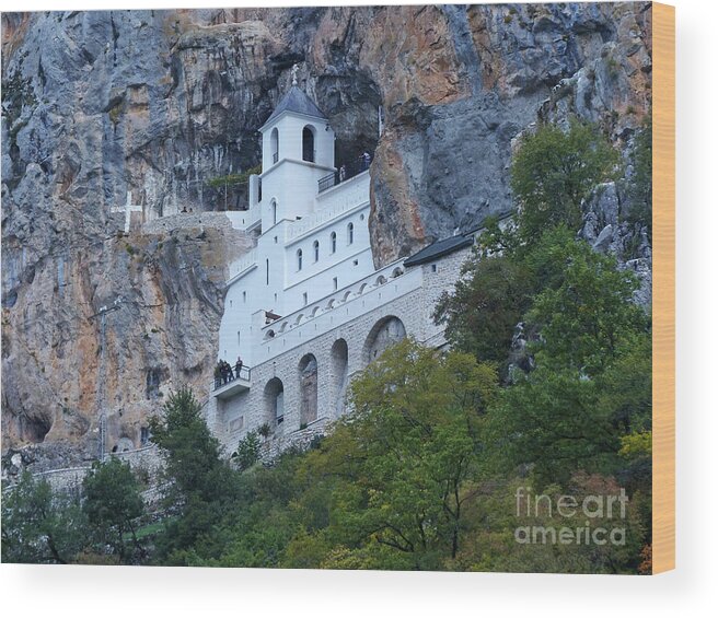 Ostrog Monastery Wood Print featuring the photograph Ostrog Monastery - Montenegro by Phil Banks