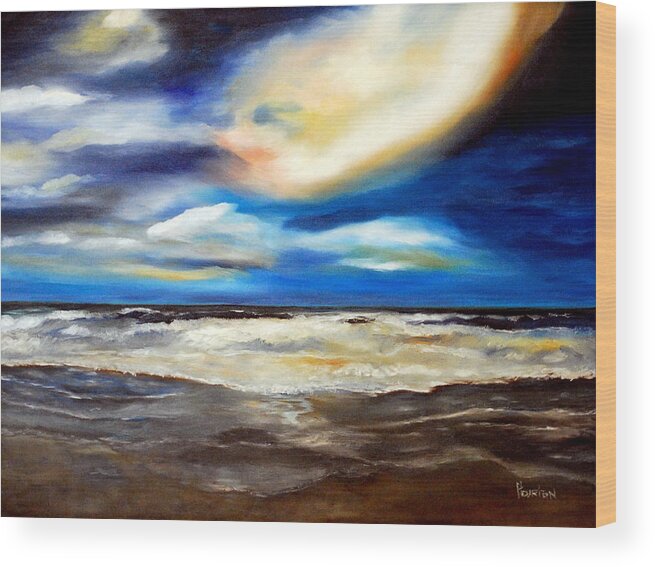 Sea Wood Print featuring the painting Outer Banks NC by Phil Burton