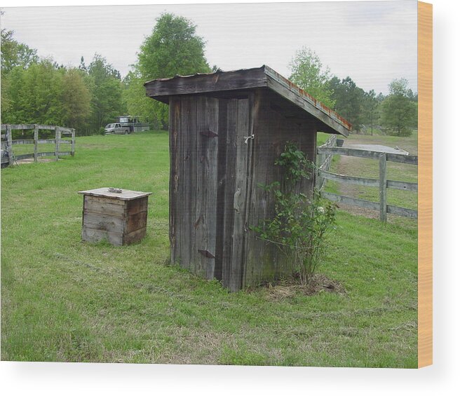 Outhouse Wood Print featuring the photograph Outhouse by Quwatha Valentine