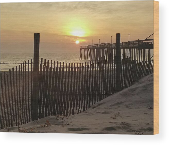 Sun Wood Print featuring the photograph Over The Dune To Sunrise by Robert Banach