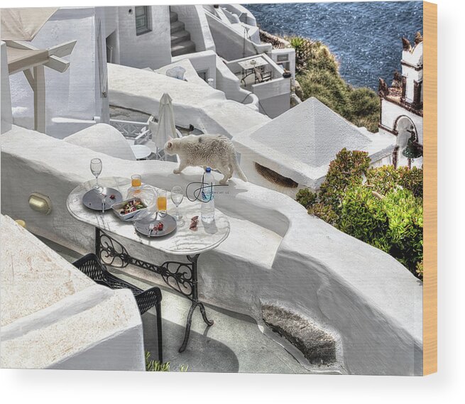 Travel Wood Print featuring the photograph Paradise Found in Santorini by John Hoey