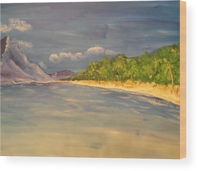 Beach Wood Print featuring the painting Paradise by Heather Burbridge