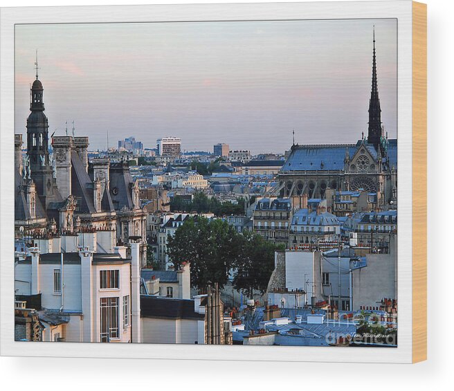 Paris Wood Print featuring the photograph Paris Rooftop by Joan Minchak