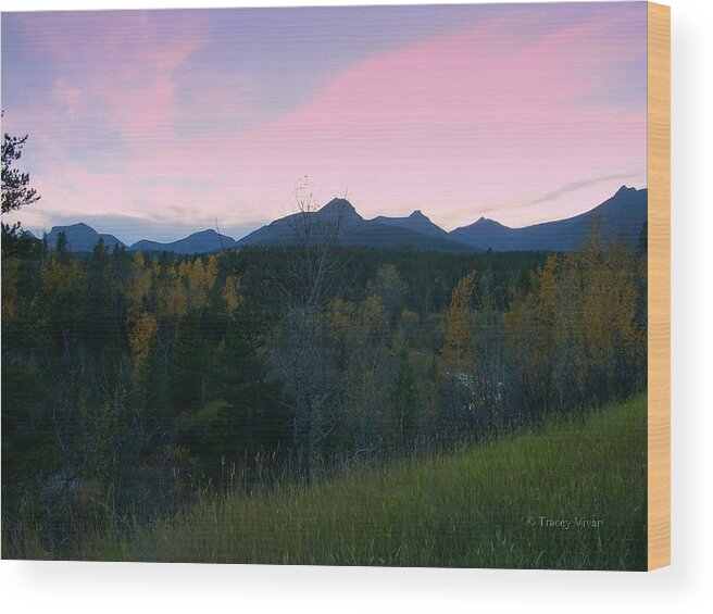Mountains Wood Print featuring the photograph Pastel Mountain Silhouette by Tracey Vivar