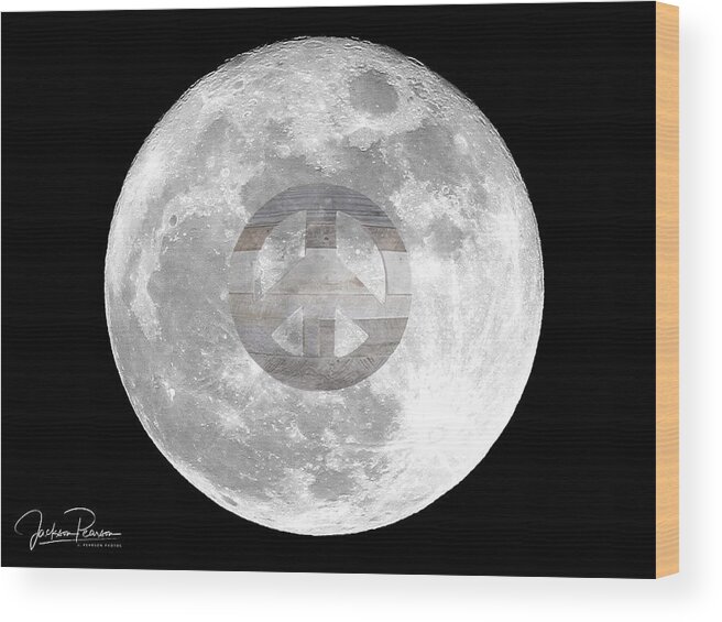 Peace Wood Print featuring the photograph Peace Moon by Jackson Pearson