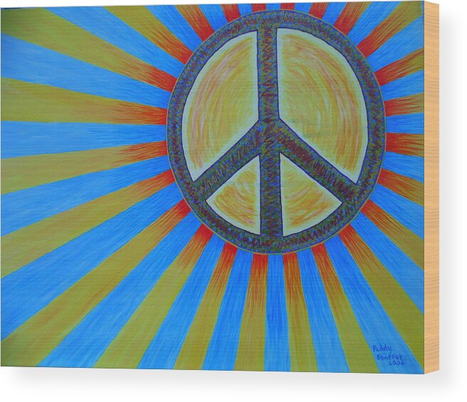 Peace Wood Print featuring the painting Peace by Paddy Shaffer