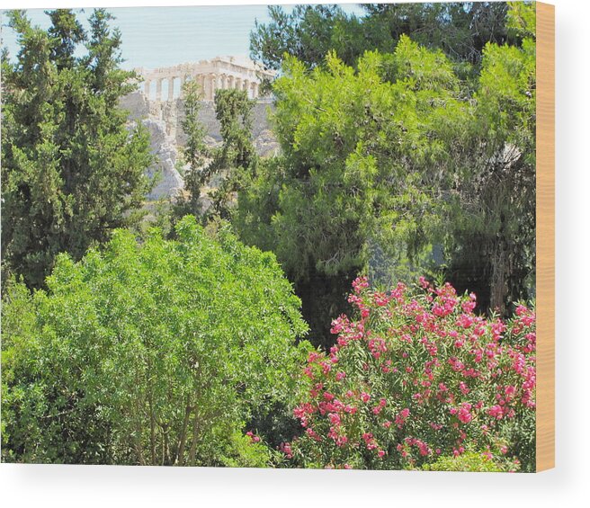 Parthenon Wood Print featuring the photograph Peek of the Parthenon by David Bader