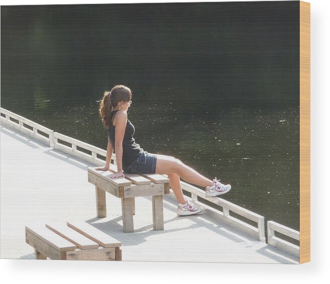 Pretty Girl Wood Print featuring the photograph Pensive by Ruth Kamenev