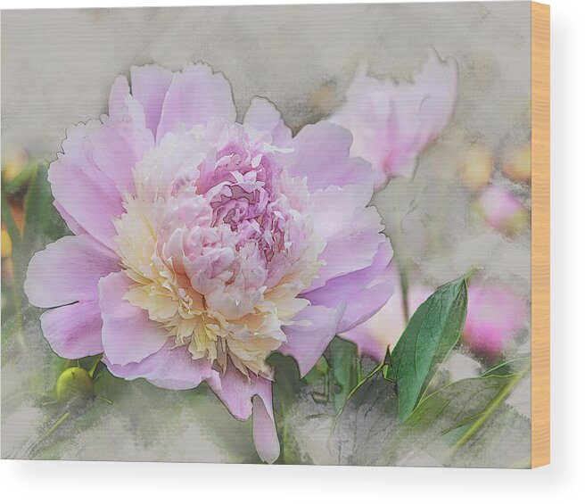 5dii Wood Print featuring the digital art Peony 2 by Mark Mille