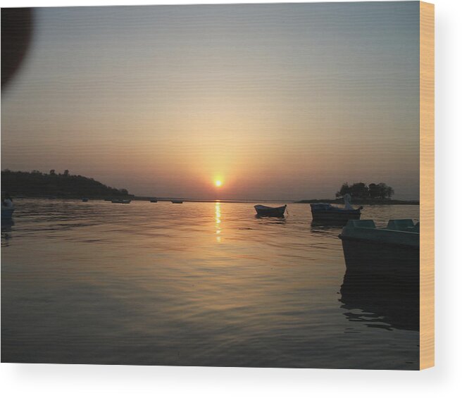 Sunset Wood Print featuring the photograph Photo Clicked By Me by Amitabh Shrivastava