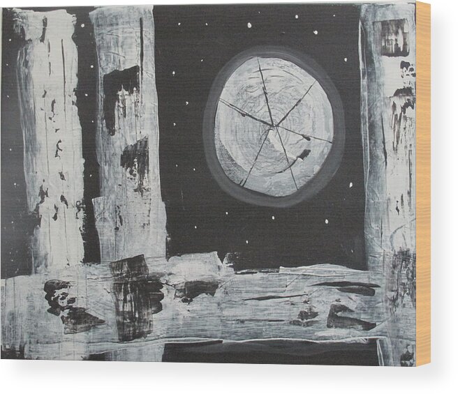 This Is A Rendition Of Looking Through An Old Wood Print featuring the painting Pie In The Sky by Sharyn Winters