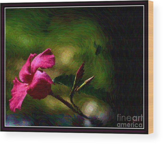 Flower Wood Print featuring the photograph Pink Bud by Leslie Revels
