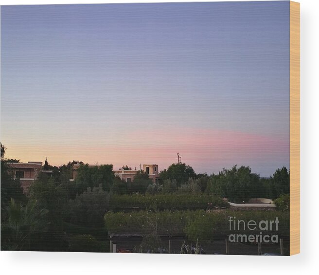 Rural Landscape Wood Print featuring the photograph Pink clouds by Jarek Filipowicz