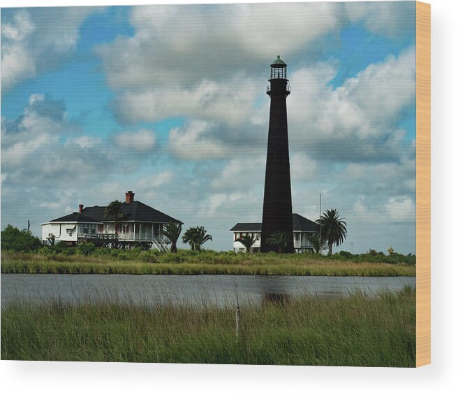 Lighthouse Wood Print featuring the photograph Point Bolivar Lighthouse by Jerry Connally