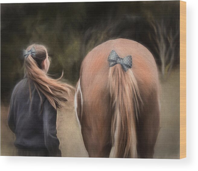 Horse Wood Print featuring the photograph Ponytails Forever by Robin-Lee Vieira