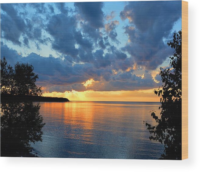 Sunset Wood Print featuring the photograph Porcupine Mountains Sunset by Keith Stokes
