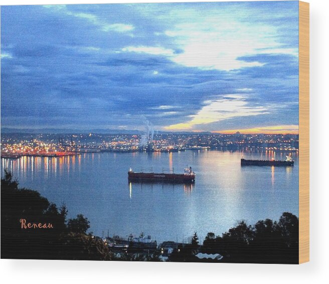 Ships Wood Print featuring the photograph Port Of Tacoma W A At Sunset by A L Sadie Reneau