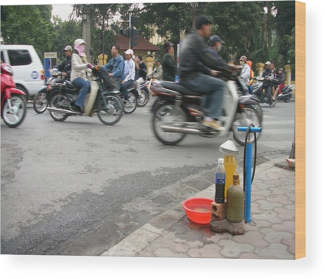 Portable Wood Print featuring the photograph Portable Gas Station by Irina ArchAngelSkaya