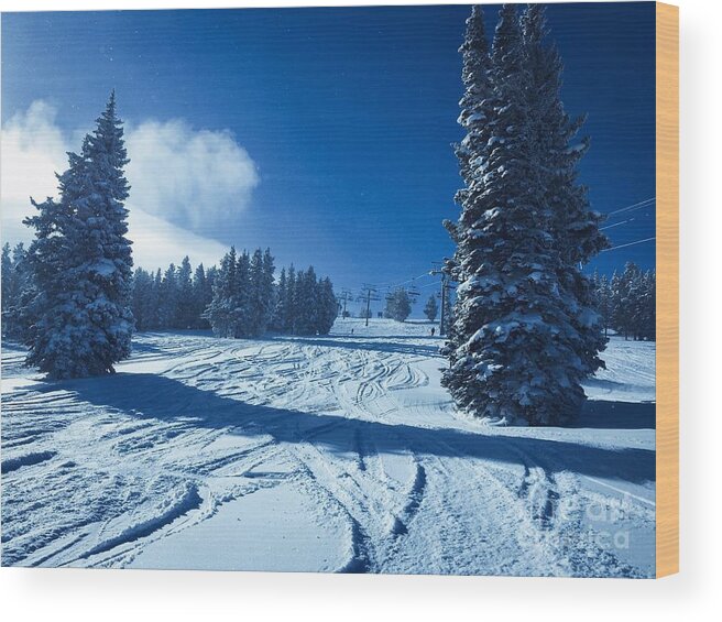 Mountain Wood Print featuring the photograph Powder Day by Franz Zarda
