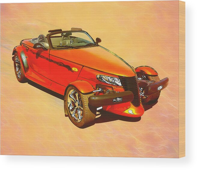 Plymouth Prowler Wood Print featuring the digital art Prowlin' by Rick Wicker