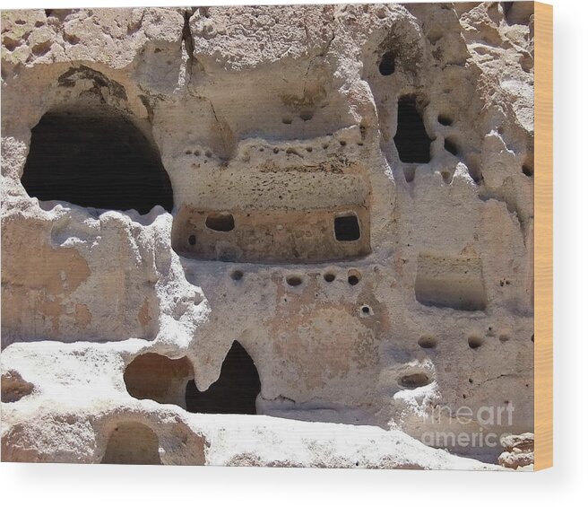Digital Color Photo Wood Print featuring the photograph Pueblo Rooms by Tim Richards