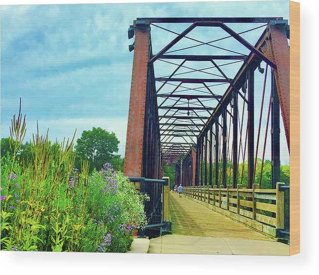 Nature Wood Print featuring the photograph Railroad Bridge Garden by Rod Whyte
