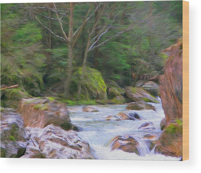 River Wood Print featuring the painting Rapids at the Rivers Bend by Jeffrey Kolker