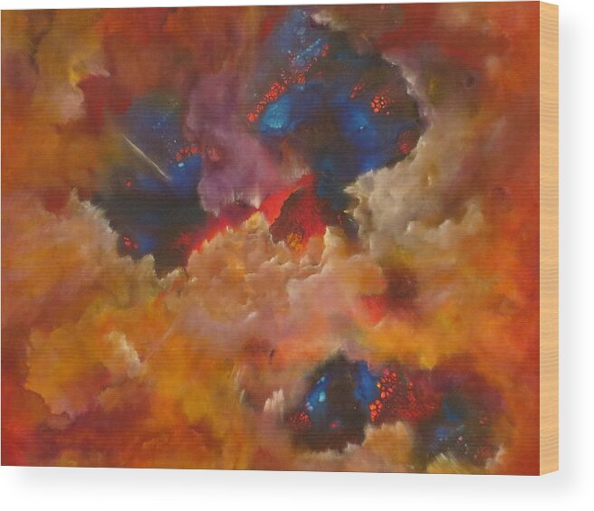 Abstract Wood Print featuring the painting Rapture by Soraya Silvestri