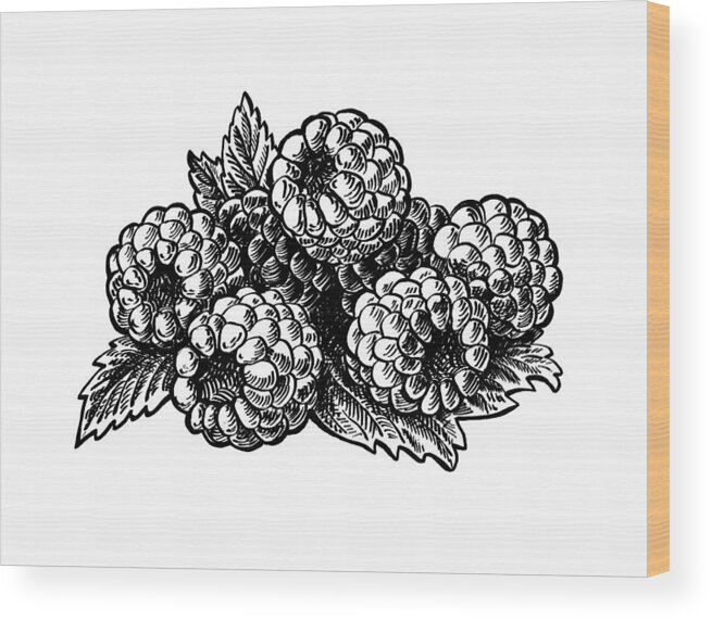 Raspberries Wood Print featuring the painting Raspberries Image by Irina Sztukowski