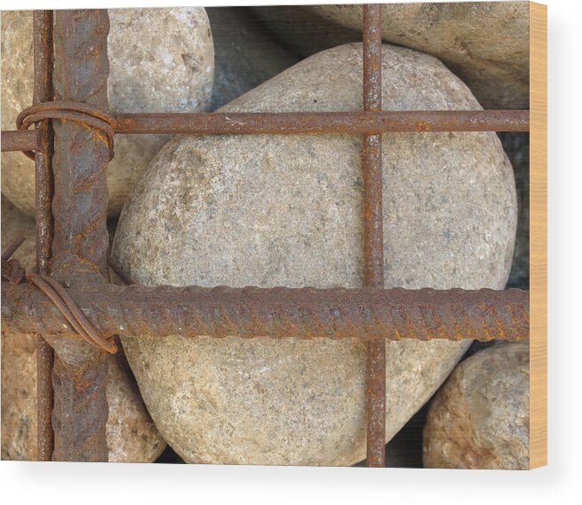 Metal Wood Print featuring the photograph Rebar and Rocks by Laurel Powell