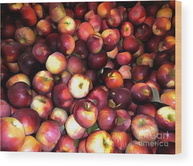 Apples Wood Print featuring the photograph Red Apples 1 by Janine Riley
