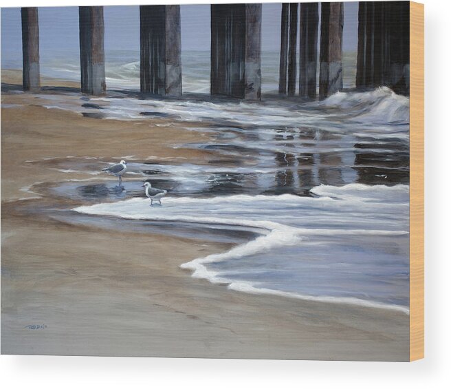 Acrylic Wood Print featuring the painting Reflected Pier by Christopher Reid