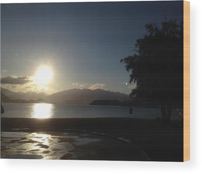 Sunset Wood Print featuring the photograph Reflection Sunset by Susan Grunin