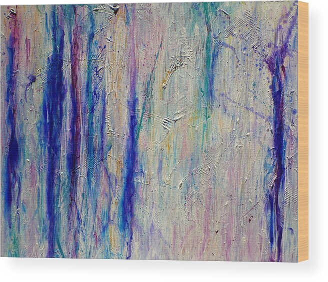 Abstract Painting Wood Print featuring the painting Reflections I by Tracy Bonin