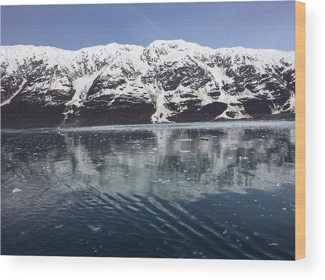 Glacier Wood Print featuring the photograph Reflections in Icy Point Alaska by Val Oconnor