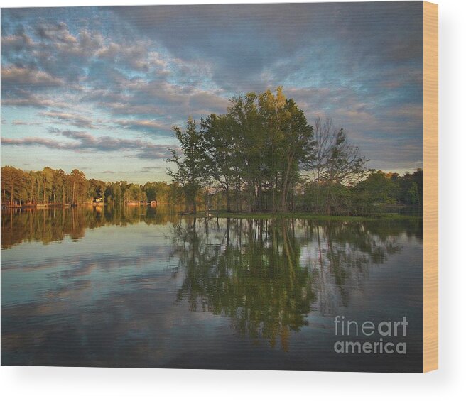 Scenic Wood Print featuring the photograph Reflections On The Lake by Skip Willits