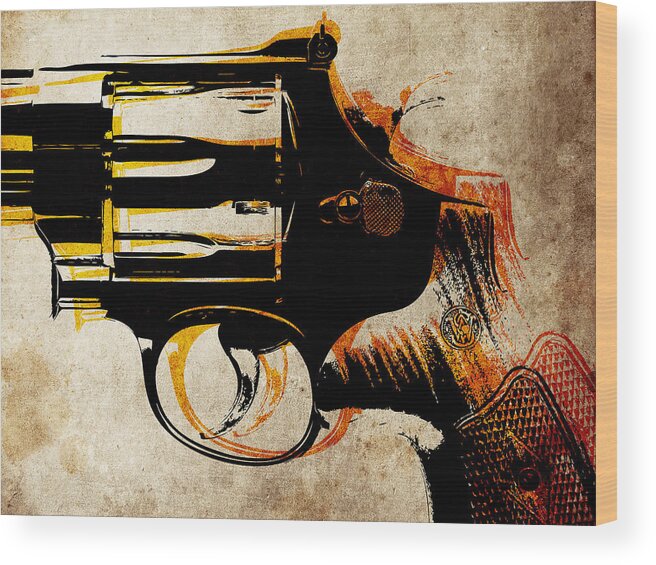 Revolver Wood Print featuring the digital art Revolver Trigger by Michael Tompsett