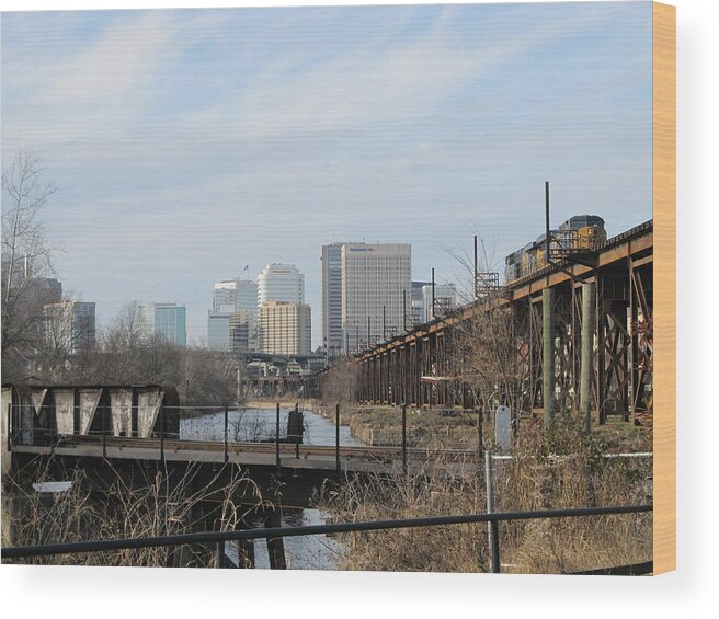  Wood Print featuring the photograph Richmond Virginia Skyline by Digital Art Cafe