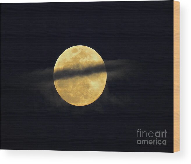 Full Moon Wood Print featuring the photograph Ring Around the Moon by Kate Purdy