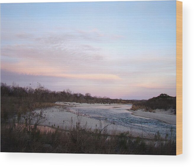 River Wood Print featuring the photograph River at Dusk One by Ana Villaronga