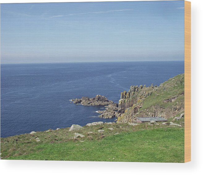 Land's End Wood Print featuring the photograph Rocky Coastline at Land's End by Jayne Wilson