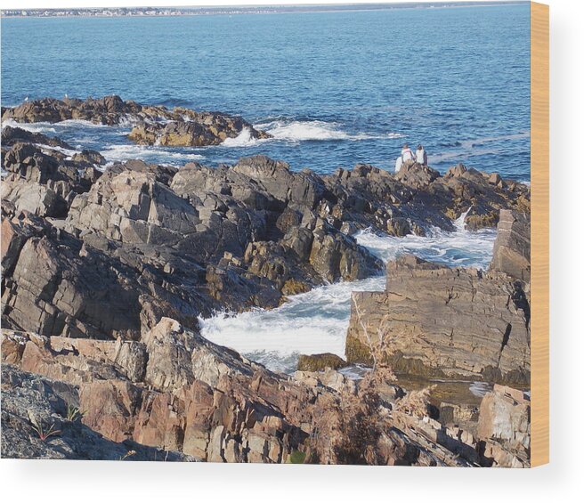 Ogunquit Wood Print featuring the photograph Rocky Maine Coastline by Catherine Gagne