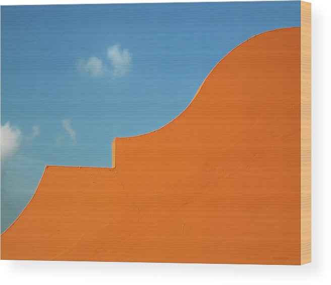 Sky Wood Print featuring the photograph Roofline and Sky - Bermuda by Frank Mari