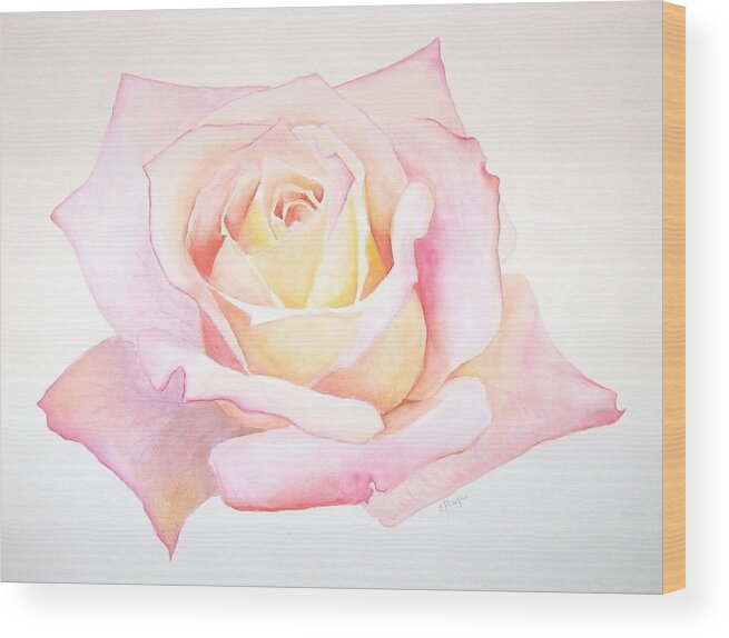 Realism Wood Print featuring the painting Rose by Emily Page