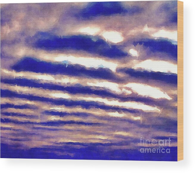 Clouds Wood Print featuring the photograph Rows of Clouds by Phil Perkins