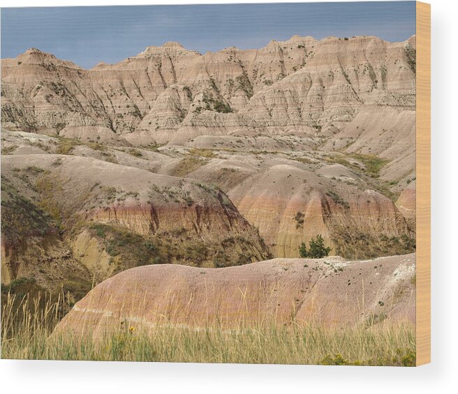 Peterson Nature Photography Badlands Badland National Park Parks South Dakota Wall Sd Peaks Rugged Wood Print featuring the photograph Rugged Dakota by James Peterson