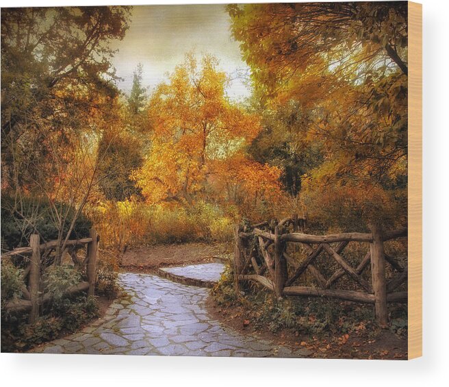 Autumn Wood Print featuring the photograph Rural Autumn Entrance by Jessica Jenney
